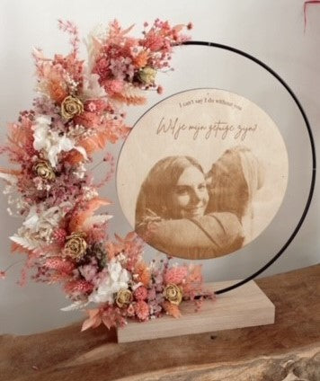 Flowerhoop met foto gravure - Wil je mijn getuige zijn?